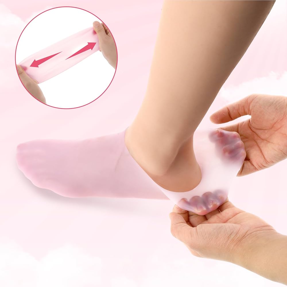New! Silicone Gel Moisturizing Socks for Cracked Heels & Feet