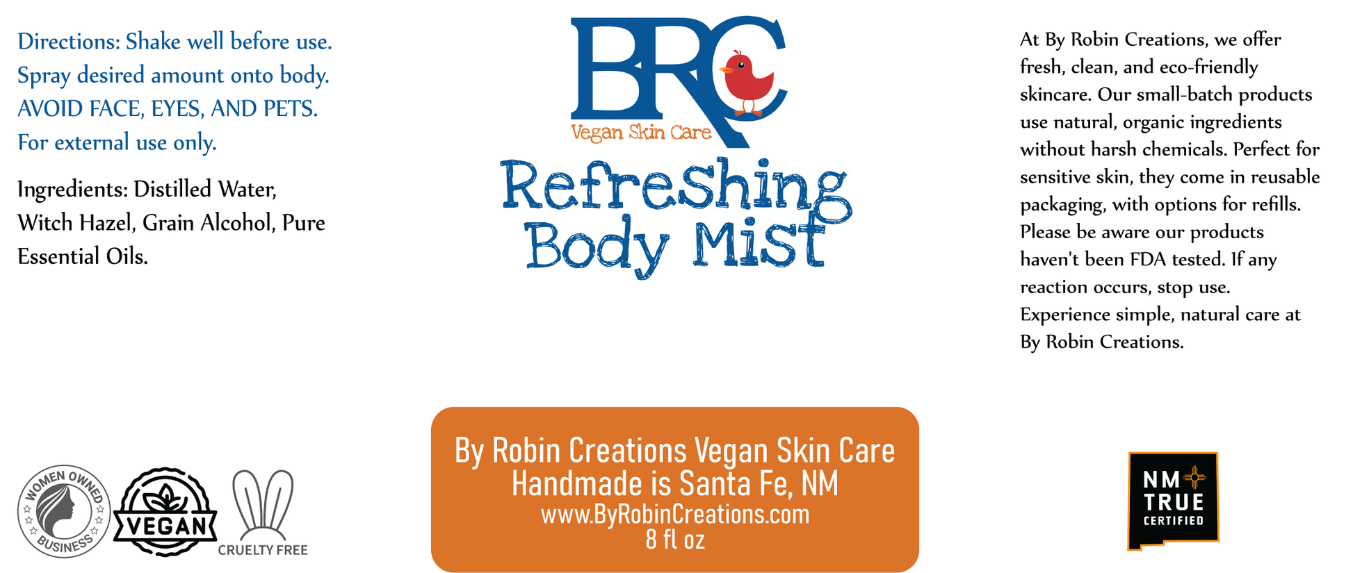 Refreshing Body Mist | By Robin Creations 
