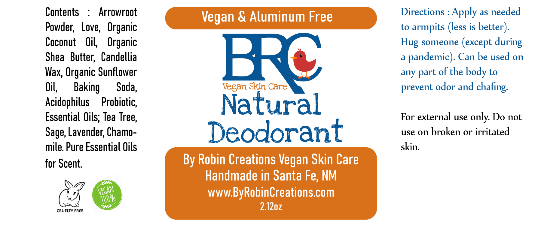 LAST CHANCE! Natural Deodorant | By Robin Creations 