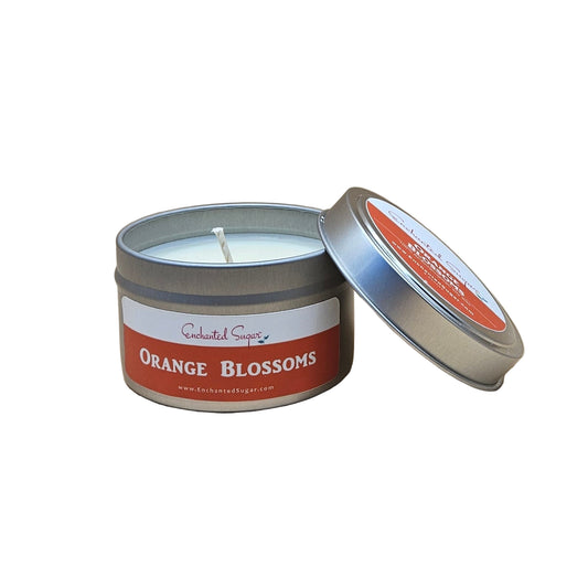 Orange Blossoms Hand-Poured Natural Soy Candle Tin | By Robin Creations | By Robin Creations