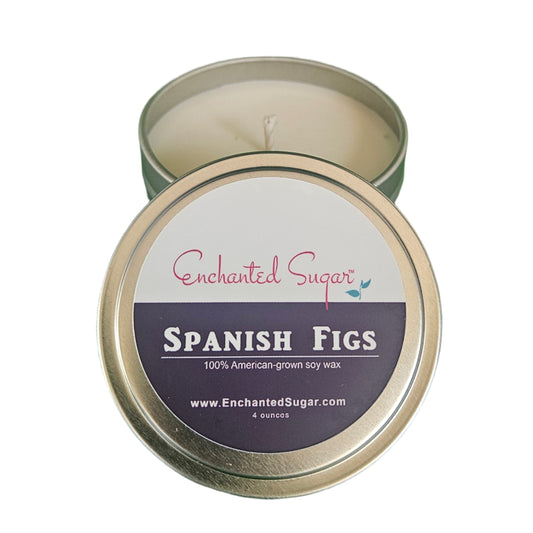 Spanish Figs Hand-Poured Natural Soy Candle Tin | By Robin Creations | By Robin Creations
