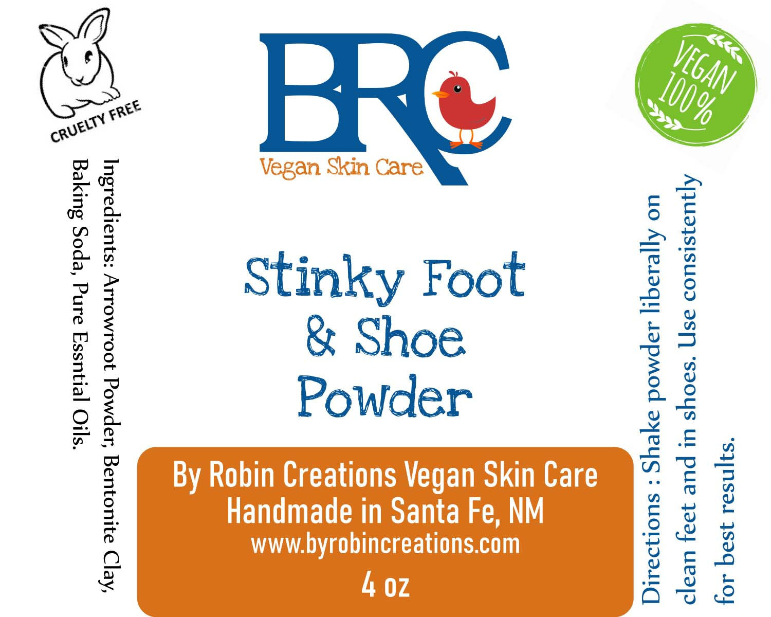Stinky Foot Deodorizing Powder | By Robin Creations 