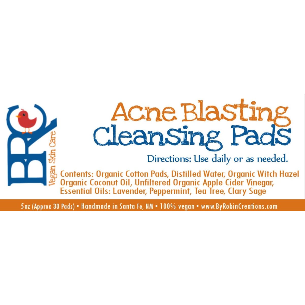 Clear Skin Acne Blasting Face Cleansing Pads | By Robin Creations 