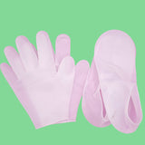 Silicone Gel Moisturizing Socks & Gloves Set for Healing Cracked Hands & Feet
