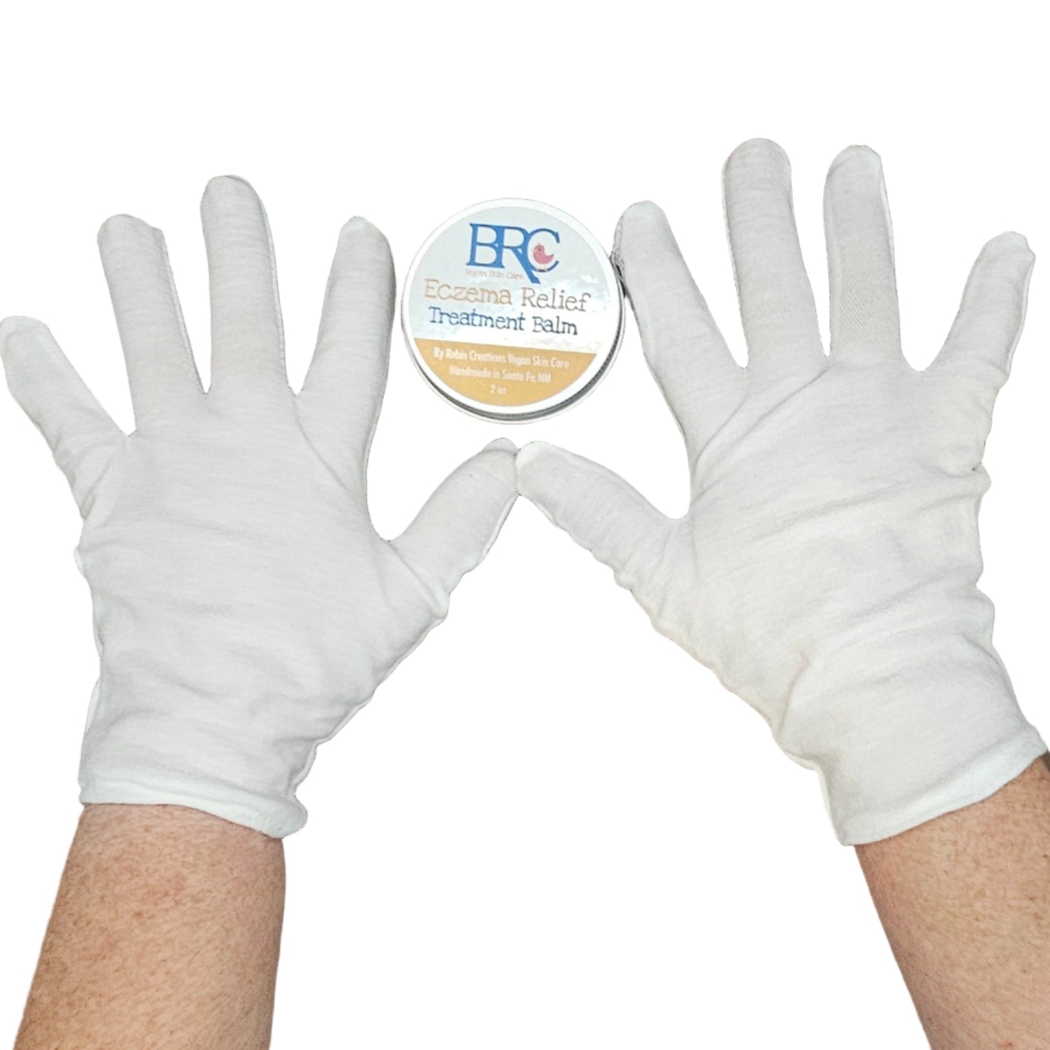 New! Intense Eczema Healing Balm + Cotton Gloves Set - Adult & Children Sizes | By Robin Creations 