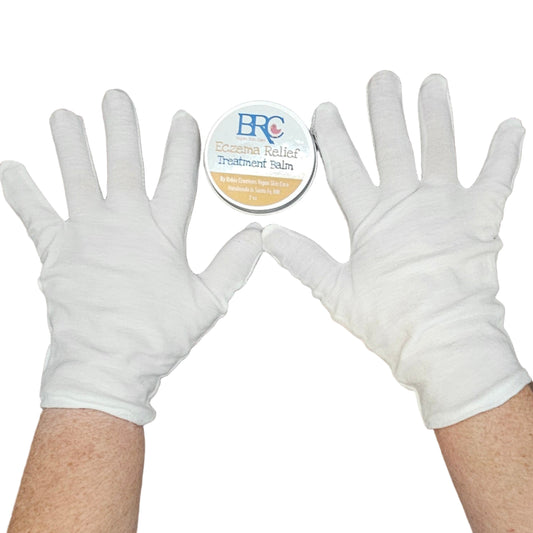  New! Intense Eczema Healing Balm + Cotton Gloves Set - Adult & Children Sizes | By Robin Creations