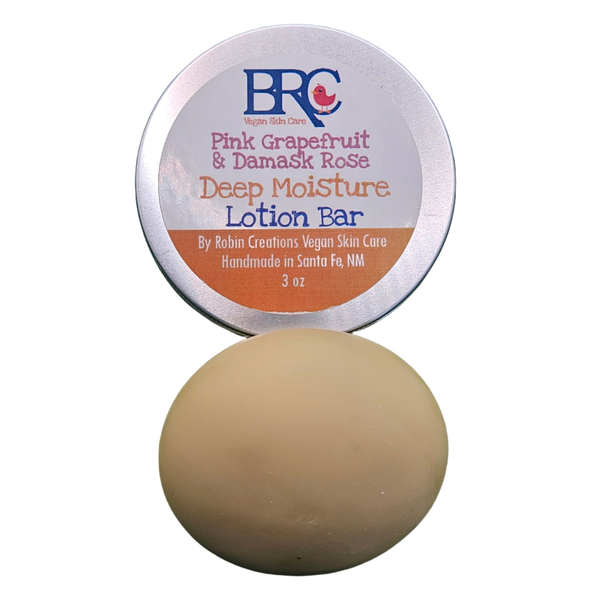 Last Chance! Grapefruit & Rose Deep Moisture Zero Waste Solid Lotion Bar | By Robin Creations 