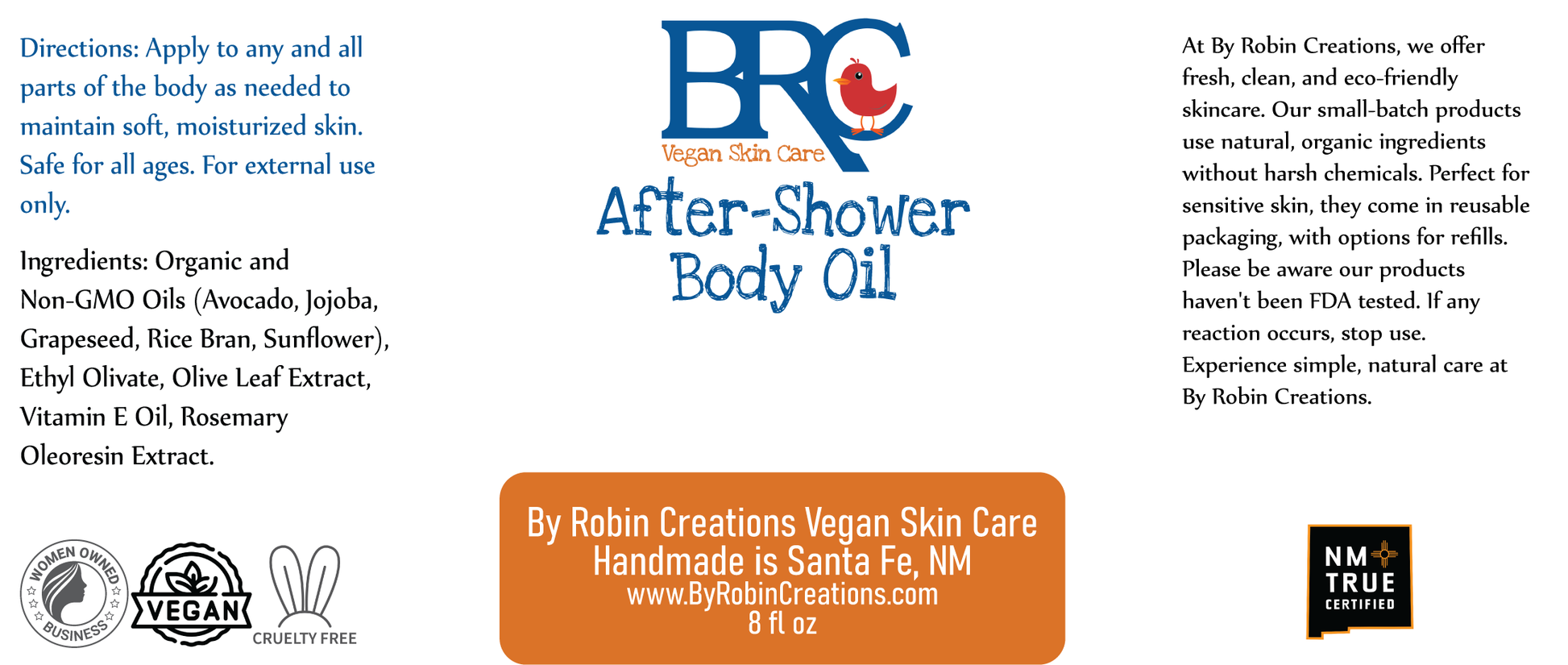 After-Shower Silky Body Oil | By Robin Creations 