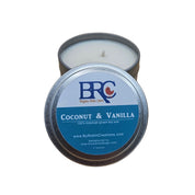 Coconut Vanilla Hand-Poured Natural Soy Candle Tin