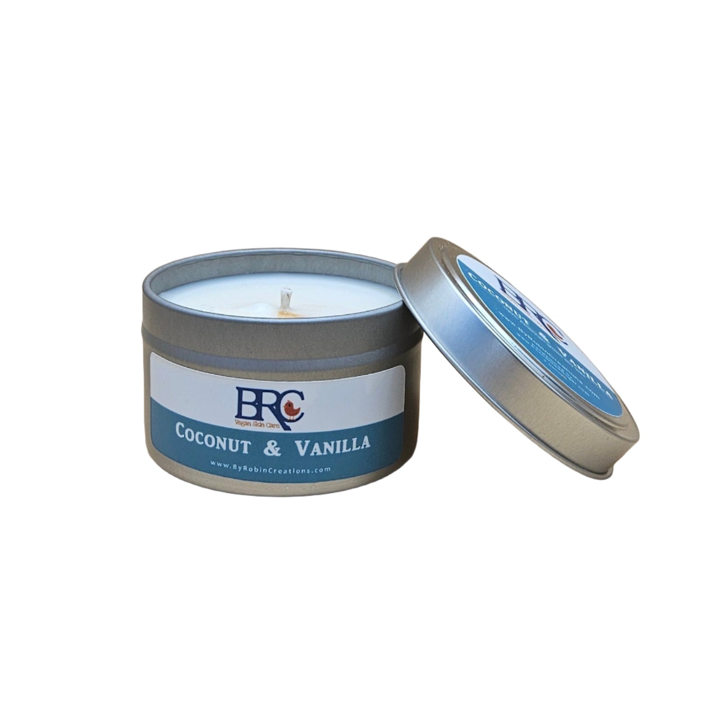 Coconut Vanilla Hand-Poured Natural Soy Candle Tin