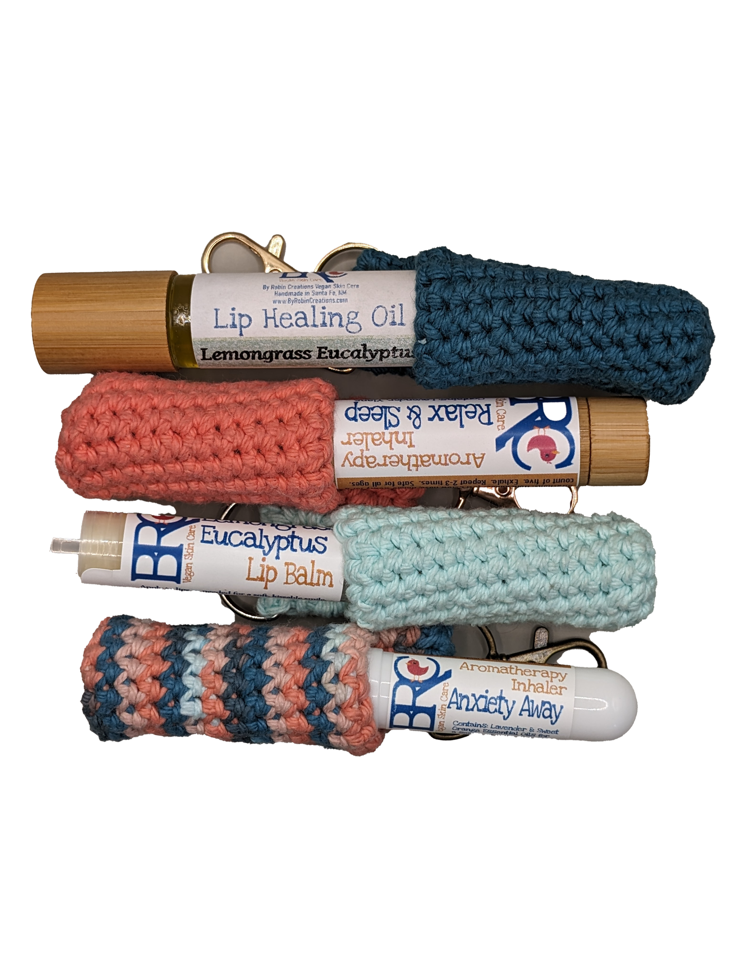 Hand-Crocheted Caddy for Lip Balm, Lip Oil, Inhalers, etc