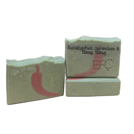  Eucalyptus, Geranium & Ylang Ylang New Mexico Chile Artisan Bar Soap | By Robin Creations