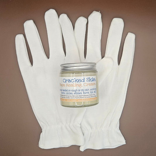  New! Pinon Cracked Skin Rescue Cream + Cotton Gloves Set - Adult & Children Sizes | By Robin Creations