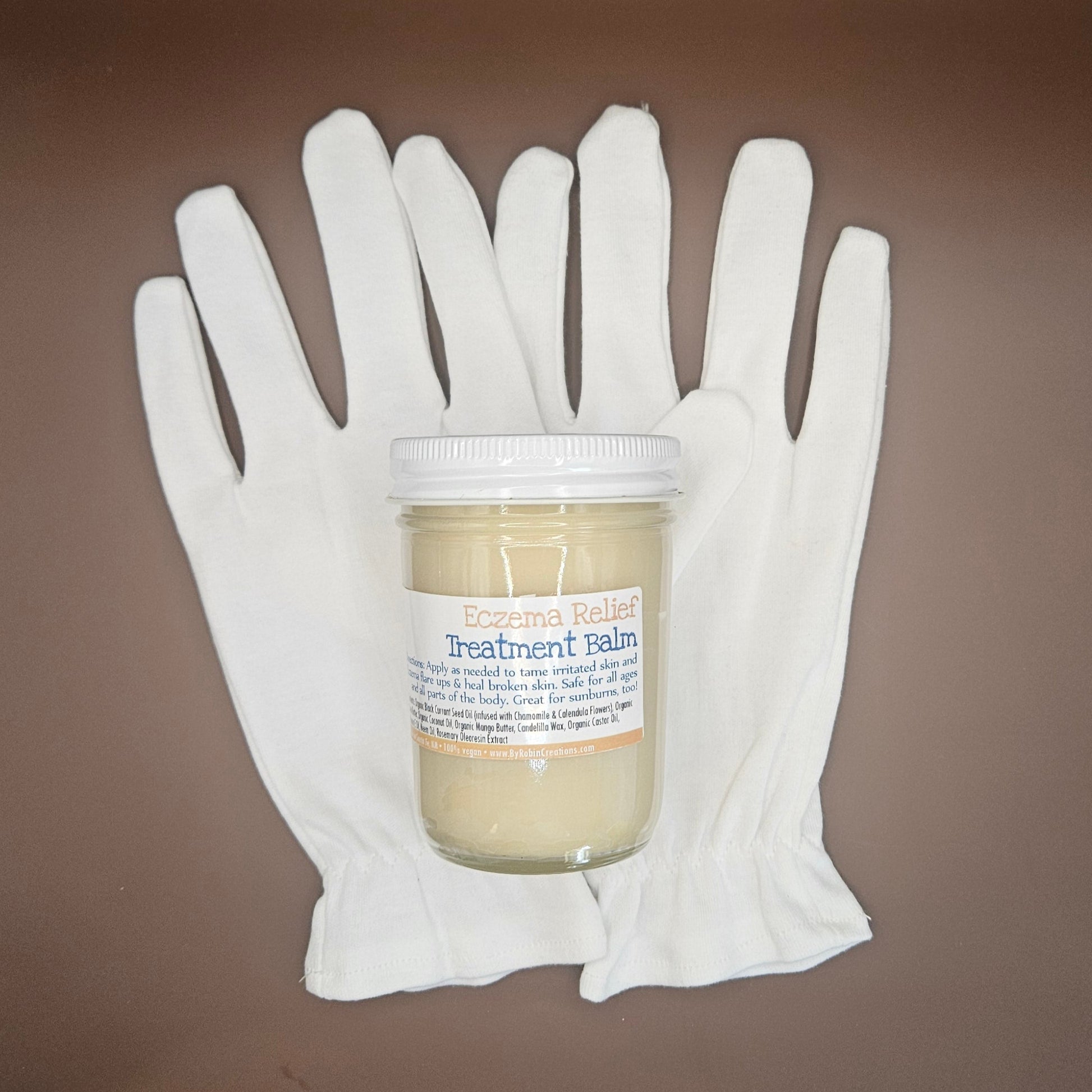 New! Intense Eczema Healing Balm + Cotton Gloves Set - Adult & Children Sizes | By Robin Creations 