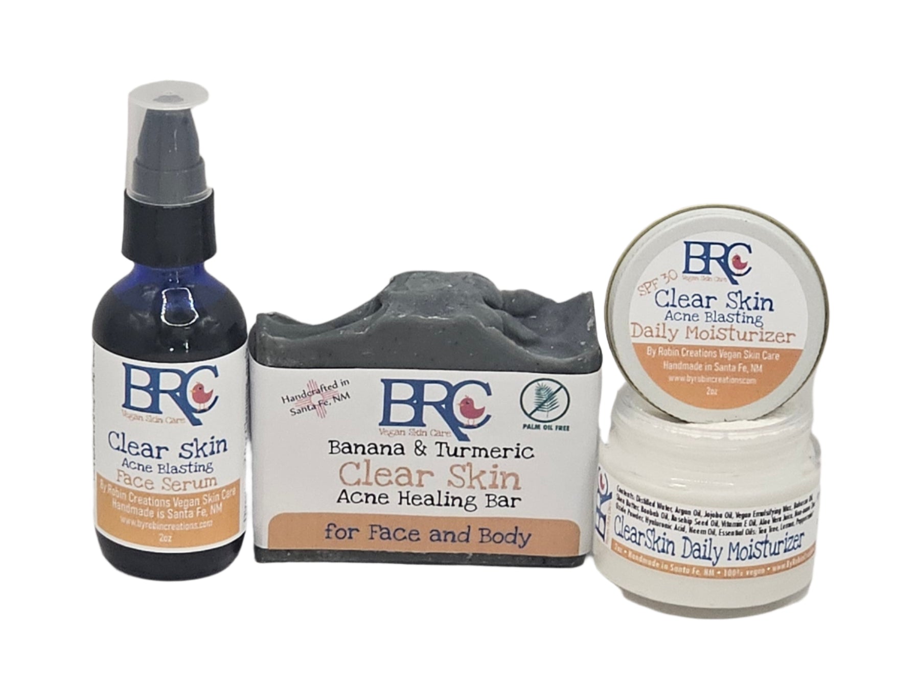 Clear Skin Essential Acne Healing Facial Bundle with Free Healing Cleansing Bar | By Robin Creations 