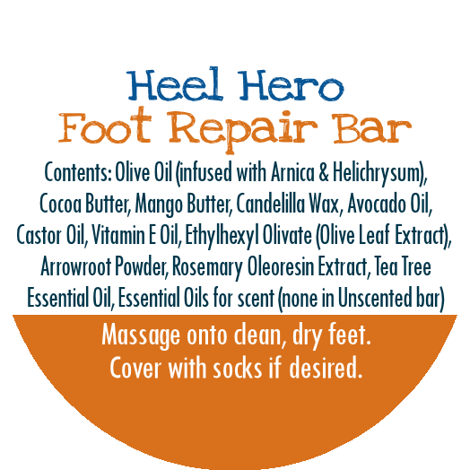Heel Hero - Foot Repair Solid Lotion Bar with Soothing Arnica & Calendula | By Robin Creations 