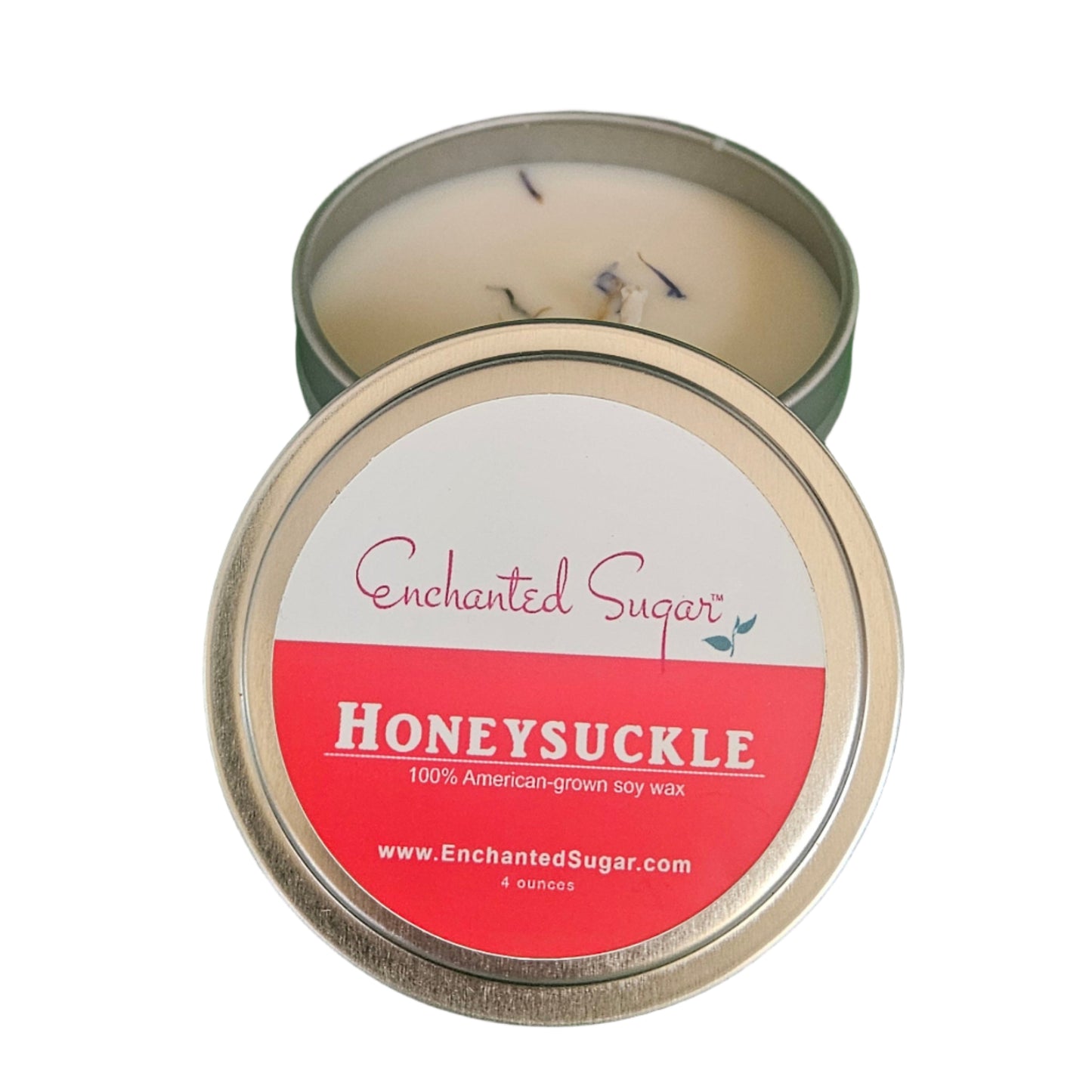 Honeysuckle Hand-Poured Natural Soy Candle Tin