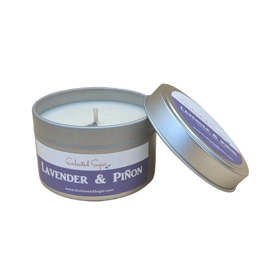  Lavender & Pinon Hand-Poured Natural Soy Candle Tin | By Robin Creations | By Robin Creations
