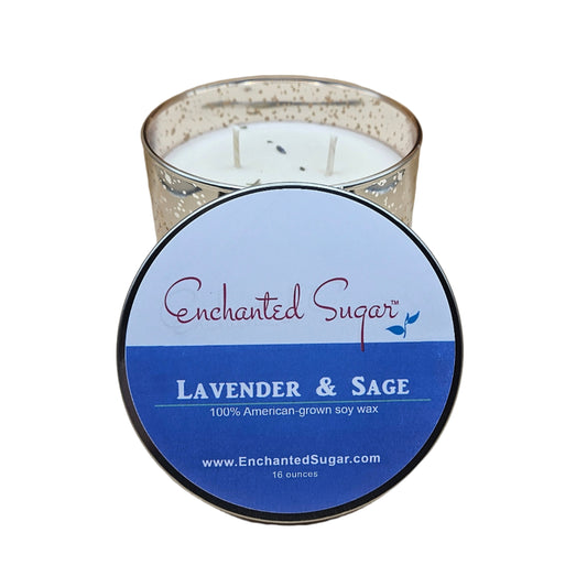 Lavender & Sage Luminaria Hand-Poured Natural Soy Candle | By Robin Creations