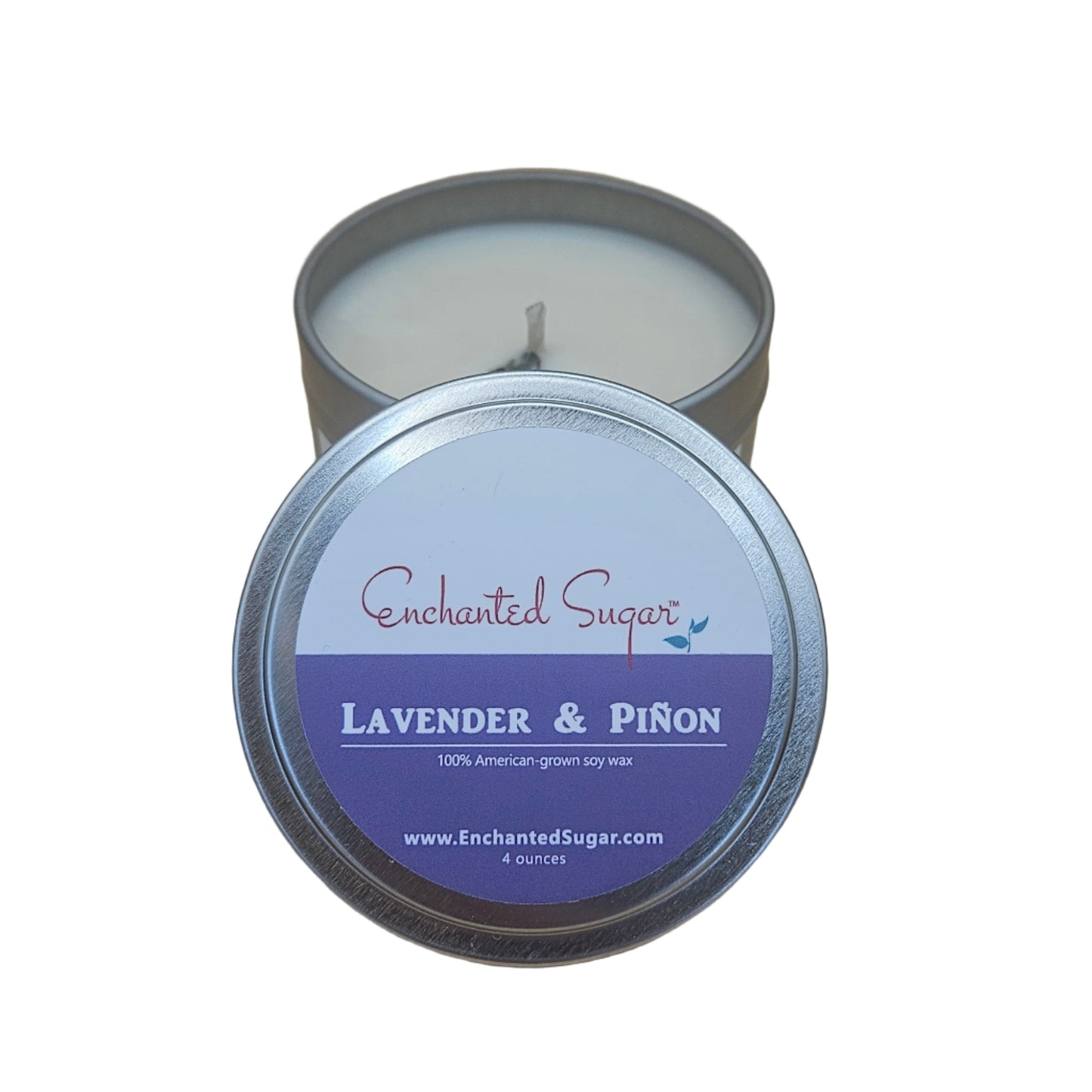 Lavender & Pinon Hand-Poured Natural Soy Candle Tin