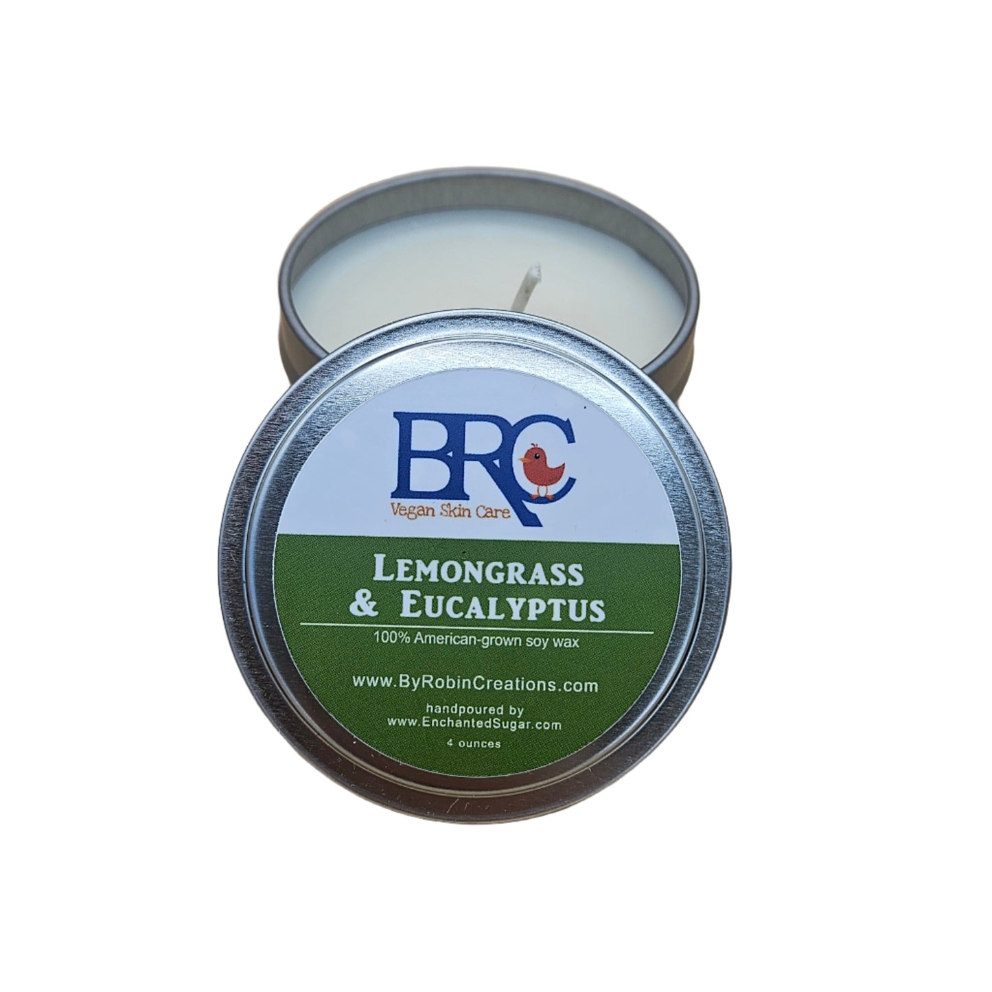 Lemongrass Eucalyptus Hand-Poured Natural Soy Candle Tin