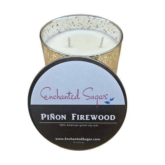  Pinon Firewood Luminaria Hand-Poured Natural Soy Candle | By Robin Creations