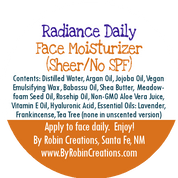 Radiance Sheer (No SPF) Daily Anti-Aging Facial Moisturizer