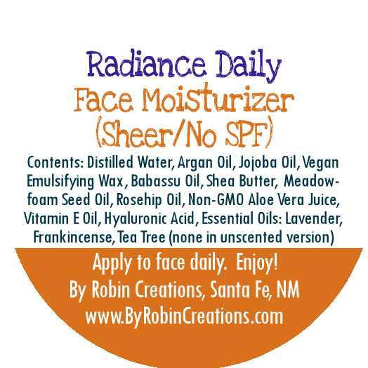  New! Radiance Sheer (No SPF) Daily Anti-Aging Daily Facial Moisturizer | By Robin Creations | By Robin Creations