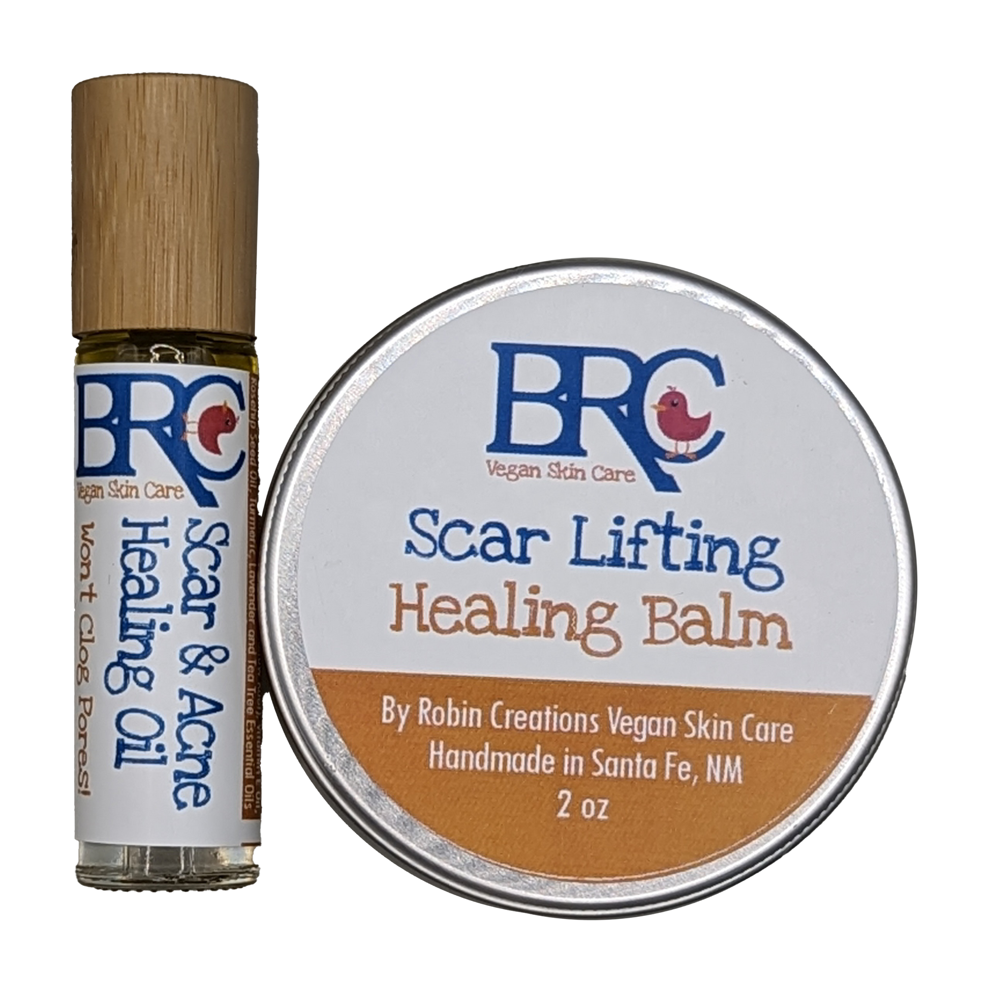 Vegan Scar Lifting Balm & Acne Healing Oil Set | By Robin Creations 