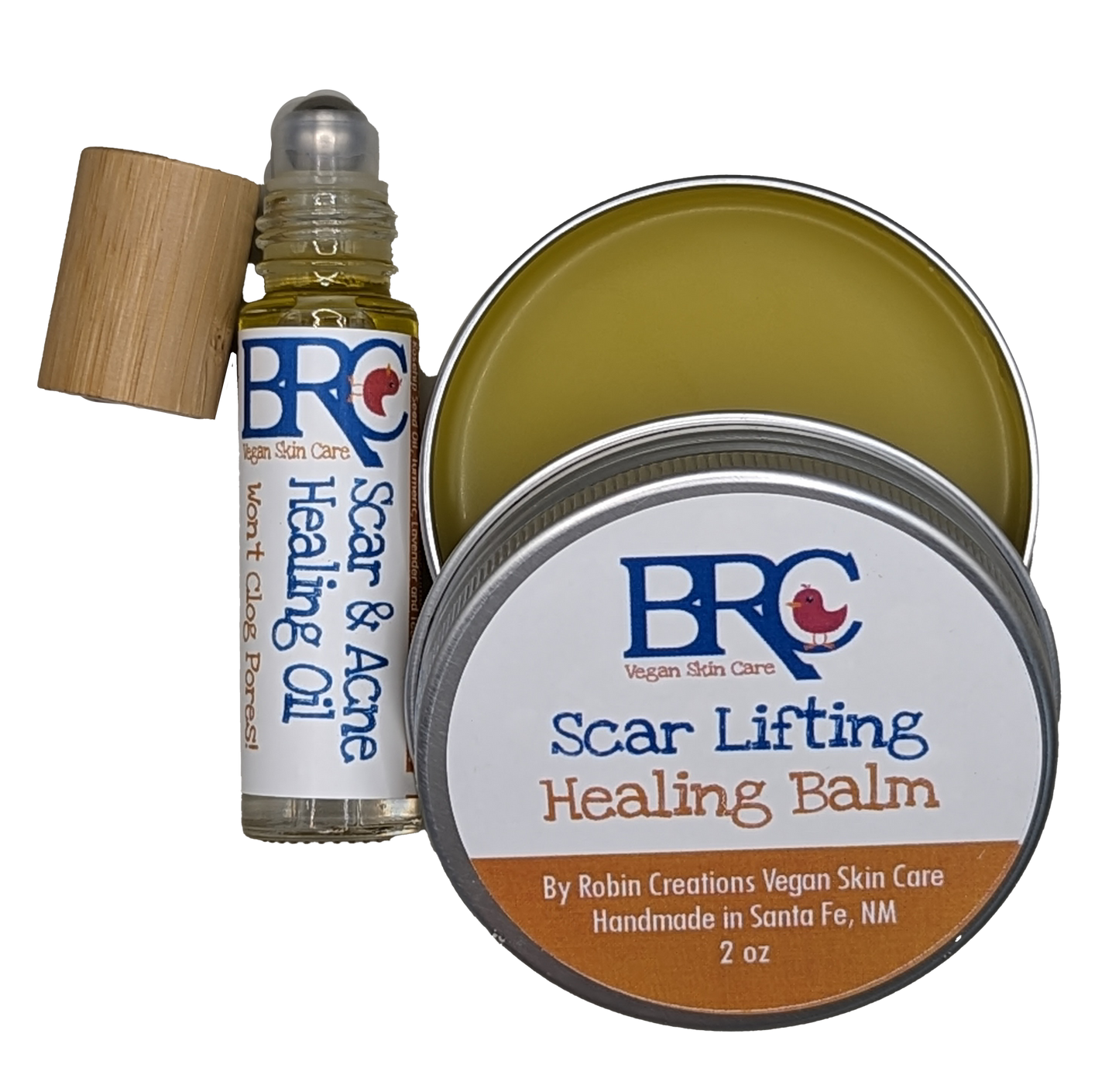 Vegan Scar Lifting Balm & Acne Healing Oil Set