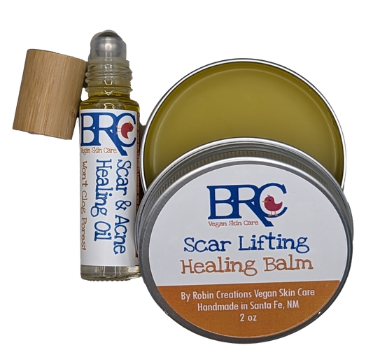 Vegan Scar Lifting Balm & Acne Healing Oil Set | By Robin Creations