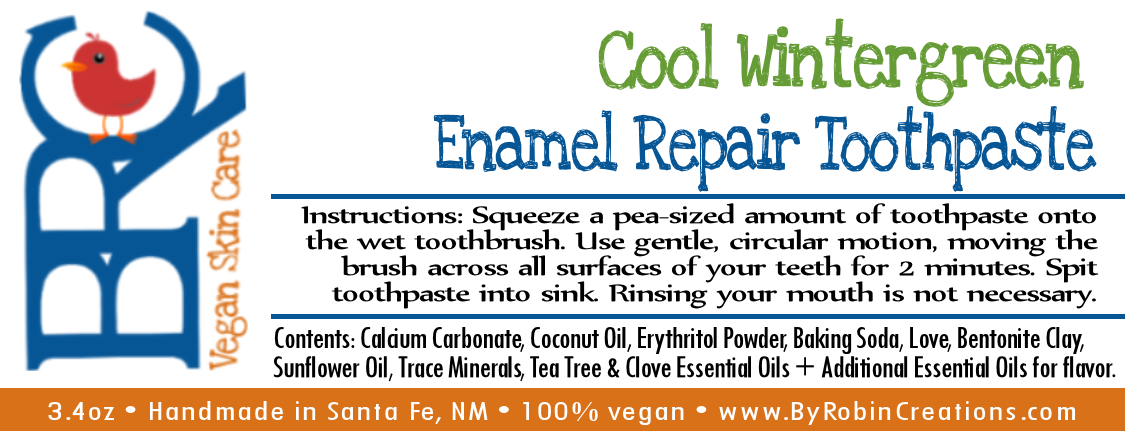 New Packaging! Enamel Repair Remineralizing Toothpaste | By Robin Creations 