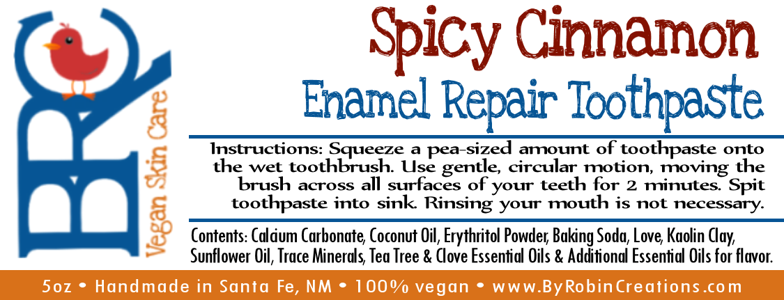 New Biodegradable Packaging! Enamel Repair Remineralizing Toothpaste | By Robin Creations 