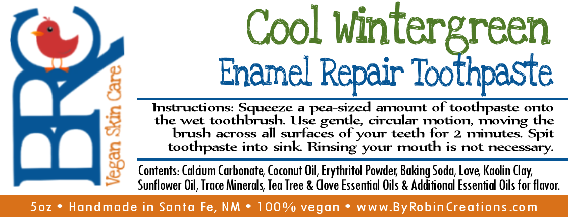 New Biodegradable Packaging! Enamel Repair Remineralizing Toothpaste | By Robin Creations 