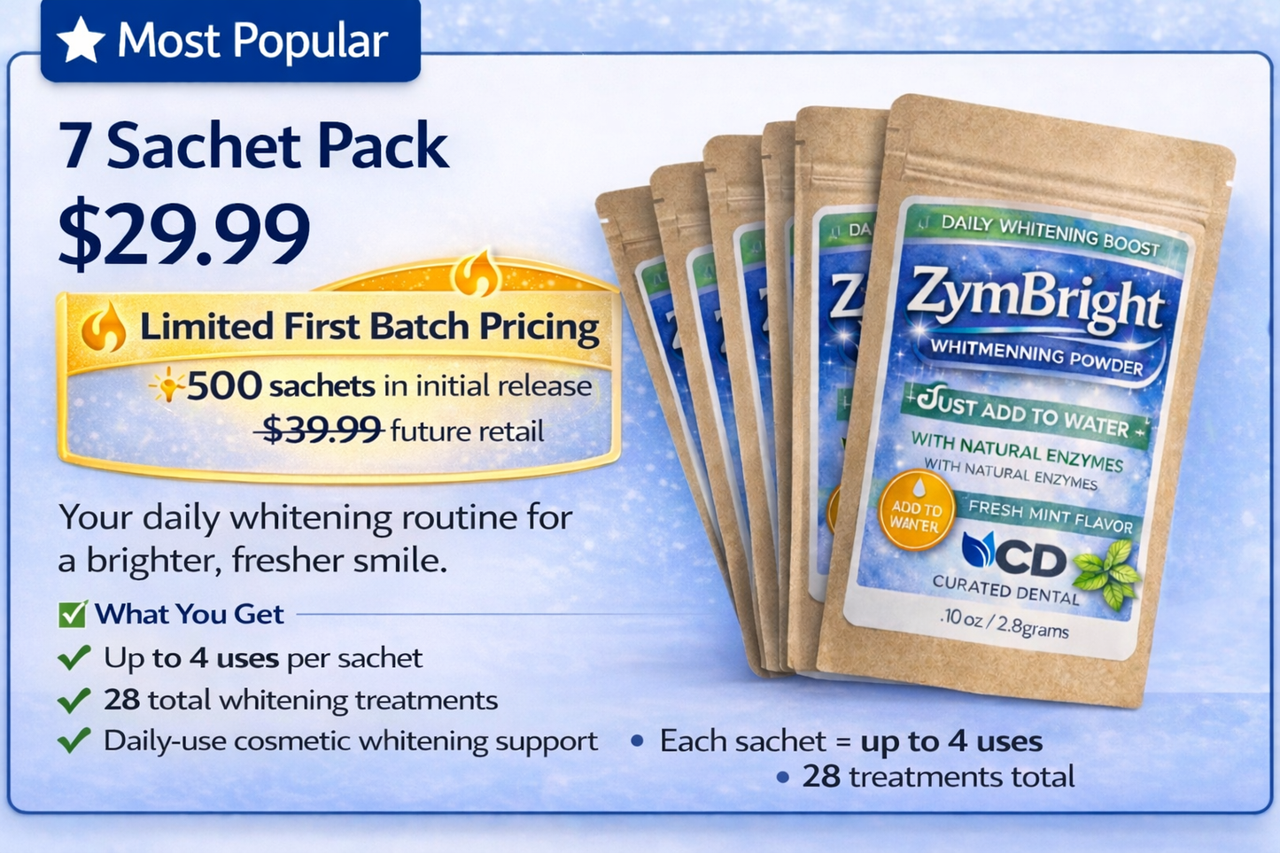 ✨🦷 ZymBright™ Enzyme Whitening Powder — Daily Whitening Solution 🌿♻️ 🚀 Available Today!