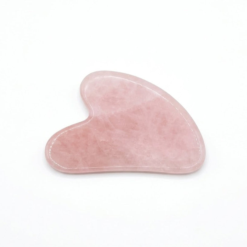 New! Rose Quartz Gua Sha Facial Massaging Stone - 1 Stone | By Robin Creations 