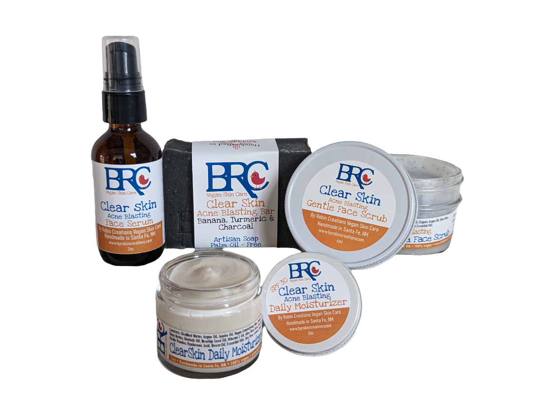 Vegan ClearSkin Deluxe Healing Bundle w/ Free Healing Cleansing Bar | By Robin Creations 