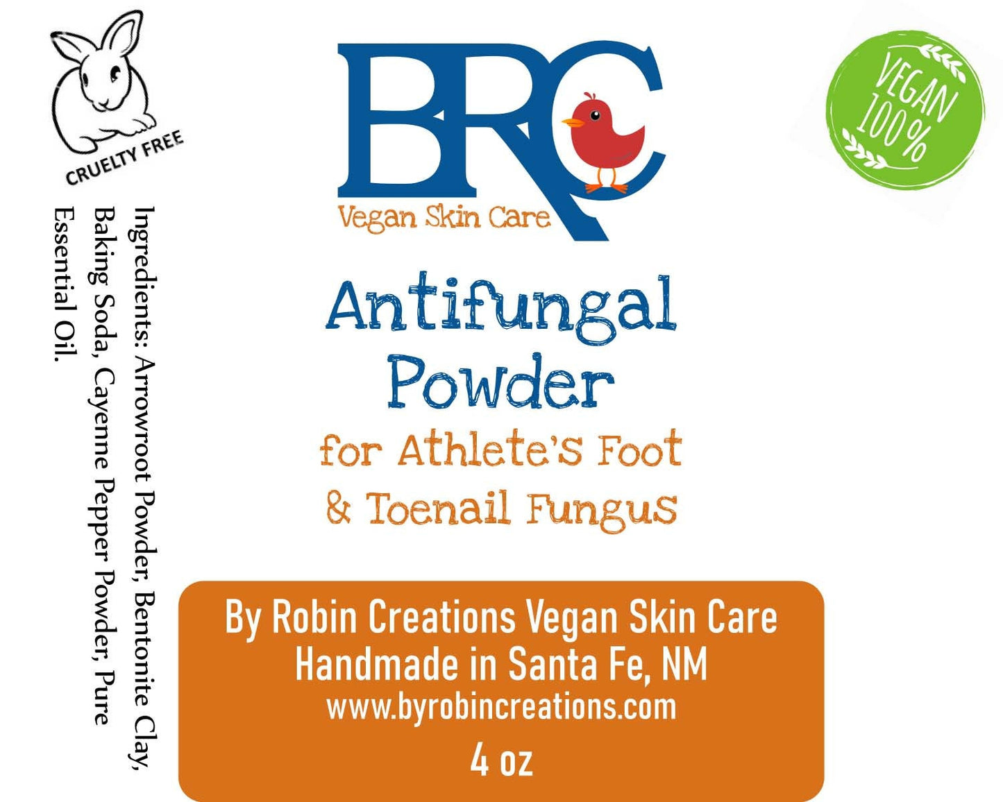 Vegan Athlete&#39;s Foot Antifungal Powder -Antibacterial, Fungus, Athlete&#39;s Foot, Foot Odor, Itch Relief, Odor Eliminator, Foot Powder, Cayenne