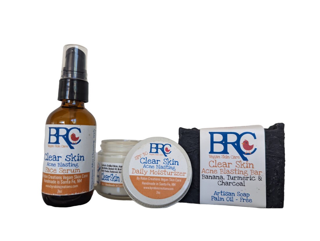 Clear Skin Essential Healing Facial Bundle with Free Healing Cleansing Bar | By Robin Creations 