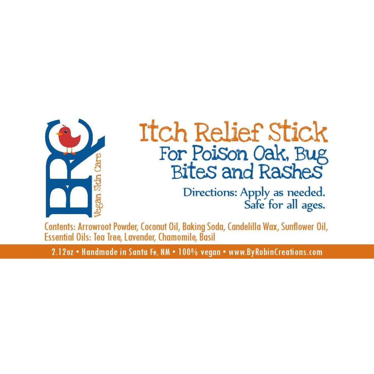 Vegan Bug Bite & Rash Itch Relief Stick | By Robin Creations 