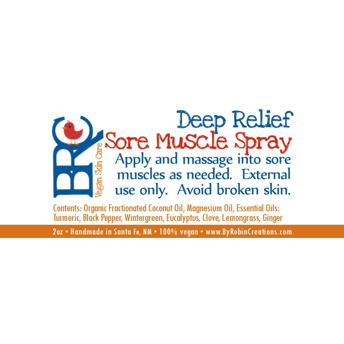 Vegan Deep Relief Sore Muscle Spray | By Robin Creations 