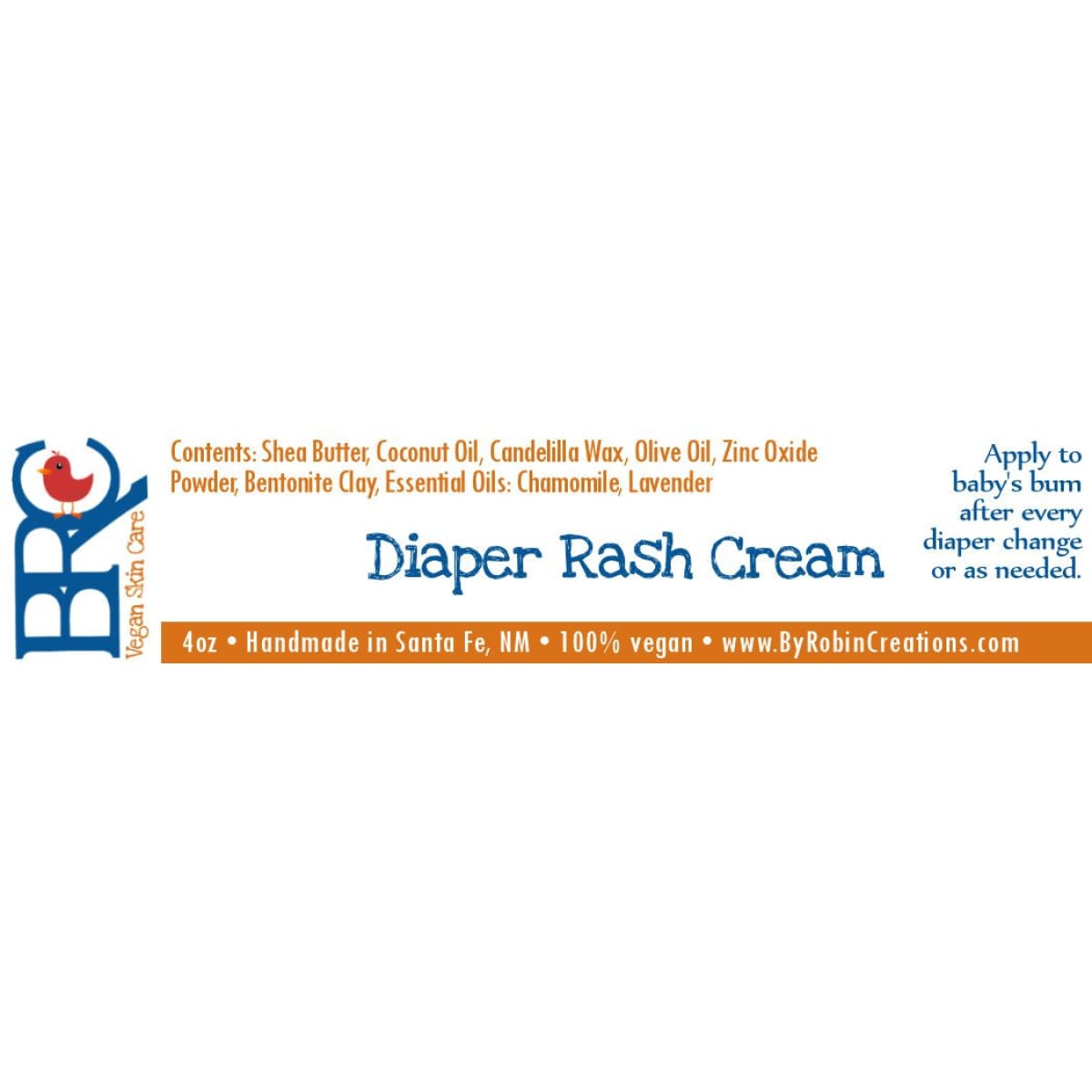 Vegan Diaper Rash Cream | By Robin Creations 