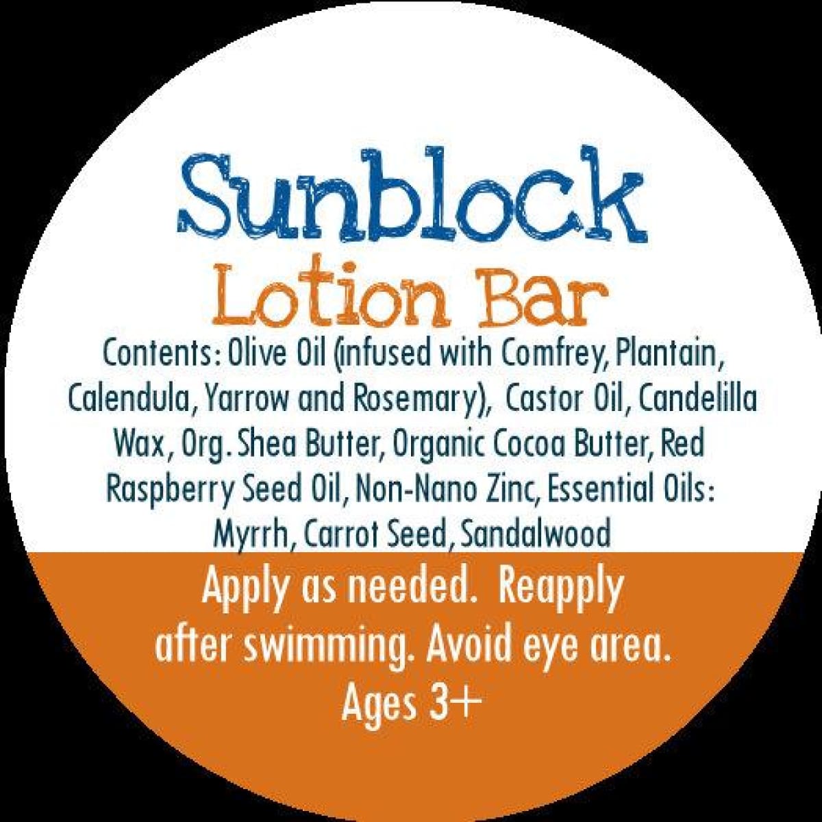 Vegan SPF 30 Sunblock Lotion Bars